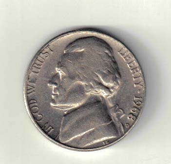 1968-D-Jefferson-Nickel;-Mint-Error-On-Reverse